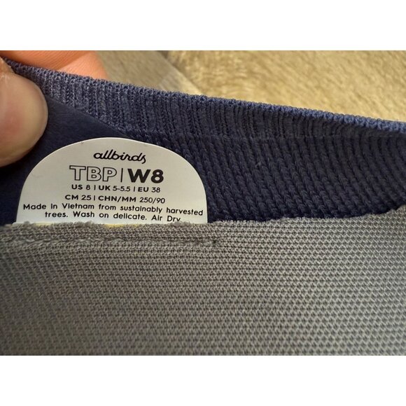 AllbirdsWomen's Tree Breezer Ballet Flat Dark Navy Size 8 Sleeve Lightweight - Picture 6 of 6